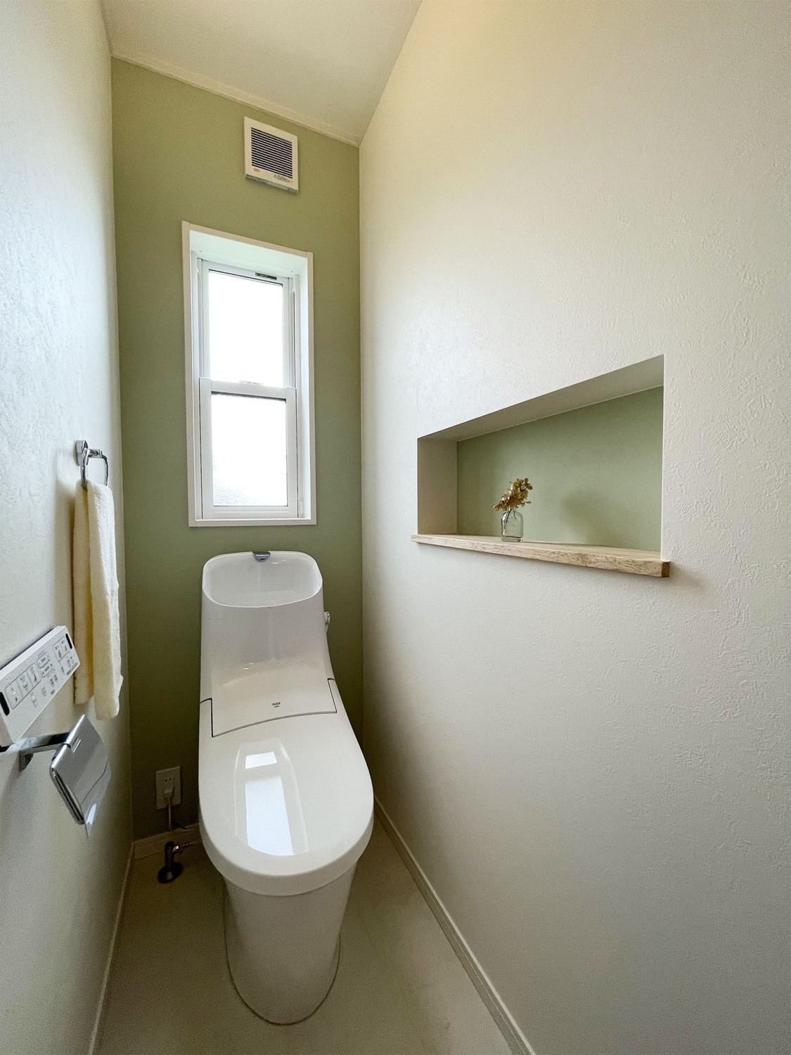 緑のクロスのトイレ